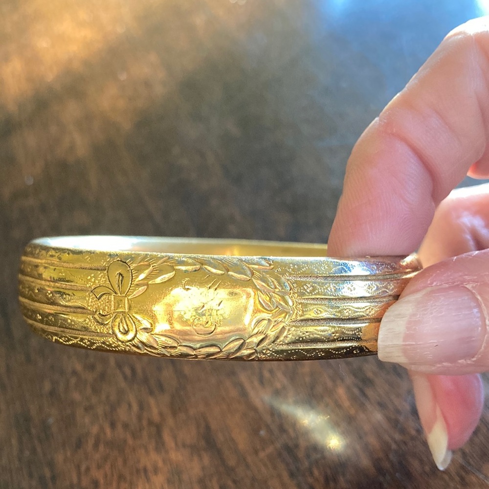 Antique Gold Etched Bangle